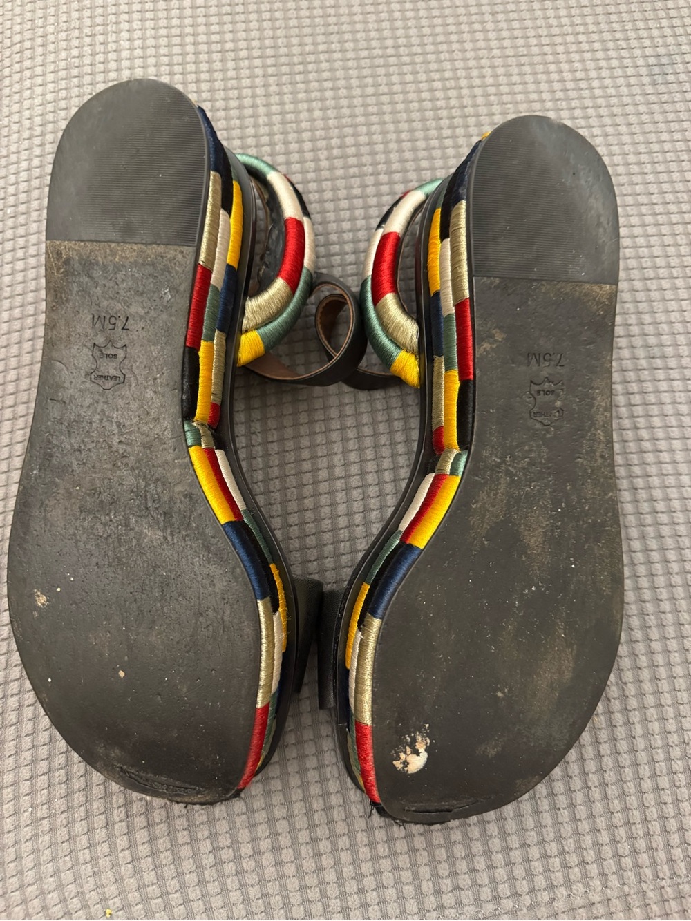 Tory Burch Camilla platform sandal w/stitched colorful bottom and leather upper - Picture 11 of 13
